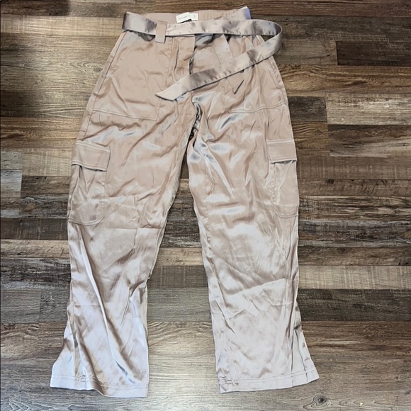 Abercrombie & Fitch Pants - Abercrombie & Fitch Light Brown Satin Cargo Pants